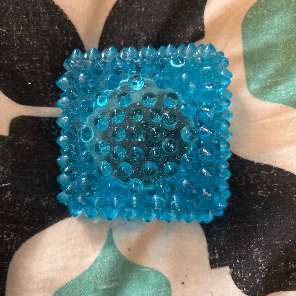 Fenton Blue Glass Candle Holder